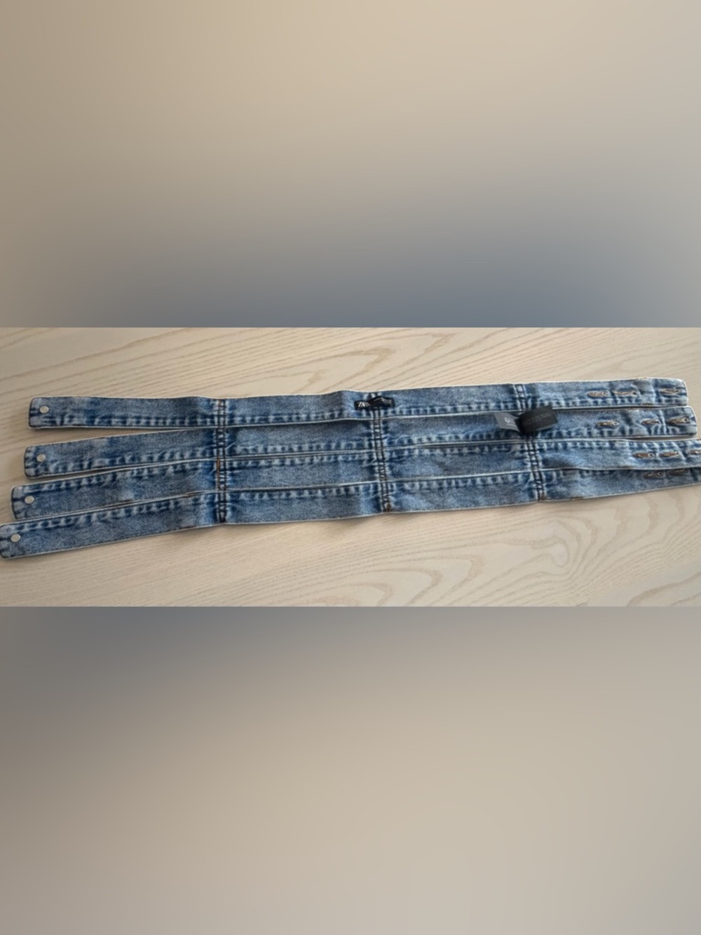 Zara Blue Denim Waist Belt with Triple Strap